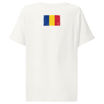 Romania Flag Tee | Back Print | Women | Organic Cotton