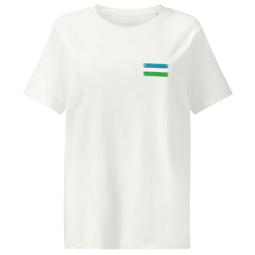 Uzbekistan Flag Tee | Front | Women | Organic Cotton