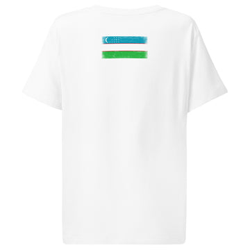 Uzbekistan Flag Tee | Back Print | Women | Organic Cotton