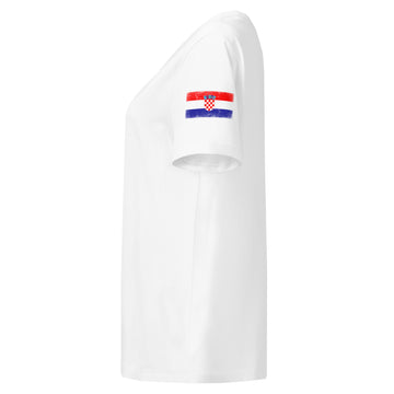 Croatia Flag Tee | Sleeve Badge | Women | Organic Cotton