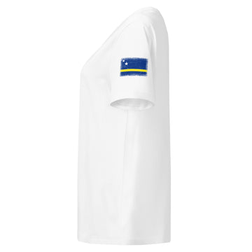 Curaçao Flag Tee | Sleeve Badge | Women | Organic Cotton