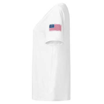 USA Flag Tee | Sleeve Badge | Women | Organic Cotton