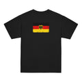 Germany flag t-shirt in Black, vintage-washed print, flag across the upper back, kids cut, back view