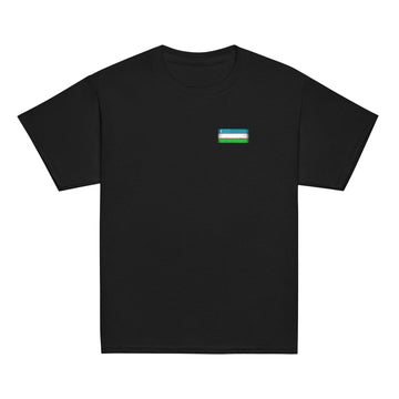 Uzbekistan Flag Tee | Front | Kids | Youth Cotton