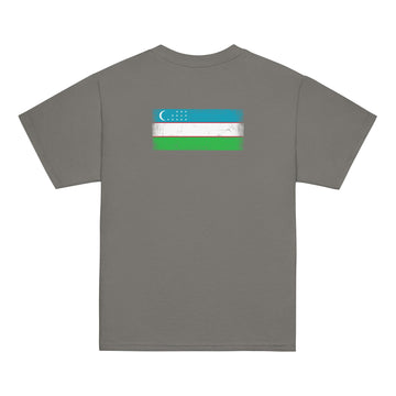 Uzbekistan Flag Tee | Back Print | Kids | Youth Cotton