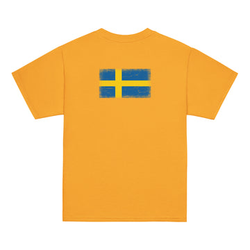 Sweden Flag Tee | Back Print | Kids | Youth Cotton