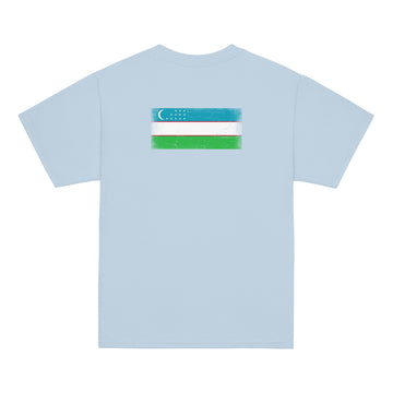 Uzbekistan Flag Tee | Back Print | Kids | Youth Cotton