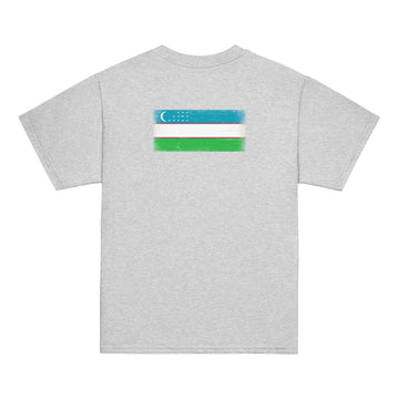 Uzbekistan Flag Tee | Back Print | Kids | Youth Cotton