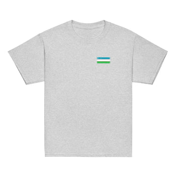 Uzbekistan Flag Tee | Front | Kids | Youth Cotton