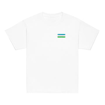 Uzbekistan Flag Tee | Front | Kids | Youth Cotton